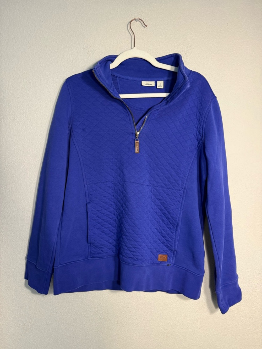 L.L. Bean Quilted Half-Zip Pullover Cobalt Blue gorpcore outdoors hiking